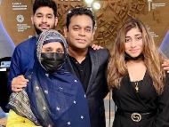 AR Rahman with his daughters Raheema, Khatija and son AR Ameen.