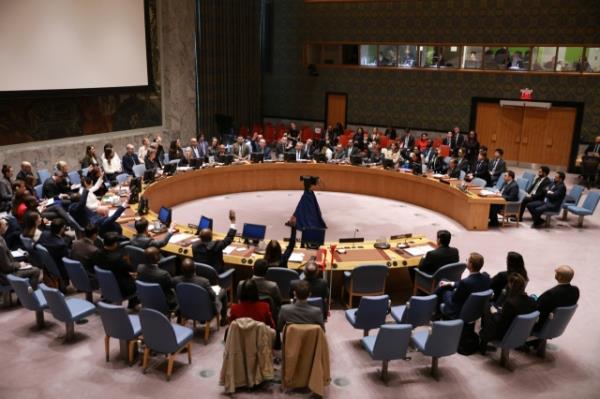 A UN Security Council at the UN headquarters in New York, on Wednesday (Xinhua-Yonhap)