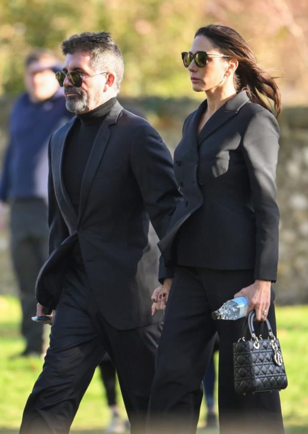 Simon Cowell and Lauren Silverman attend the funeral for singer Liam Payne.