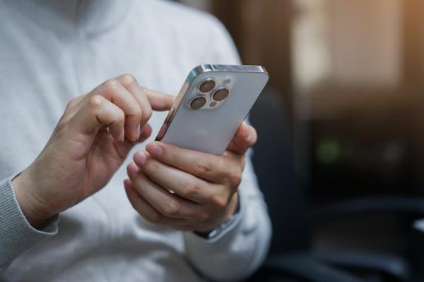 Close up of a someone using a smart phone